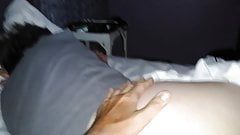 lesbian Wife's bare ass and pussy big cock